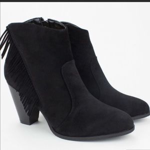Bamboo- Faux Suede Fringe Booties